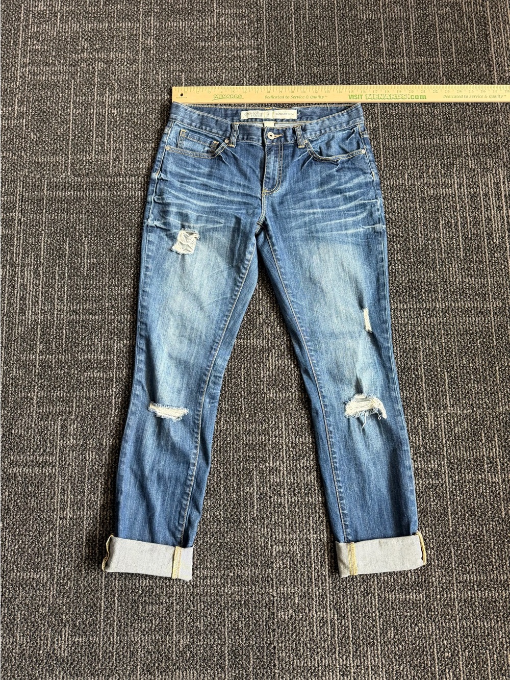 Charlotte Russe Jeans Womens Size 4 Slim Fit Destroyed Whiskered Blue